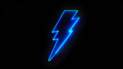Neon Glitch Shapes - Blue Bolt